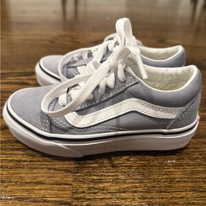 Vans Kids Classic Gray and White Sneakers